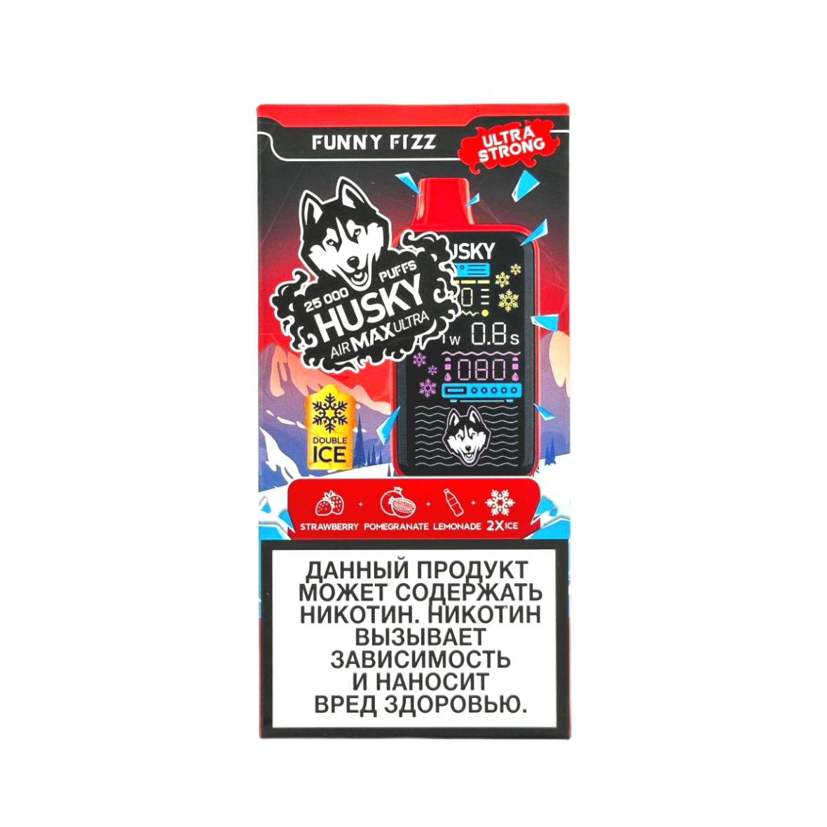 HUSKY AIRMAX ULTRA 25000 Клубника гранат лимонад лед