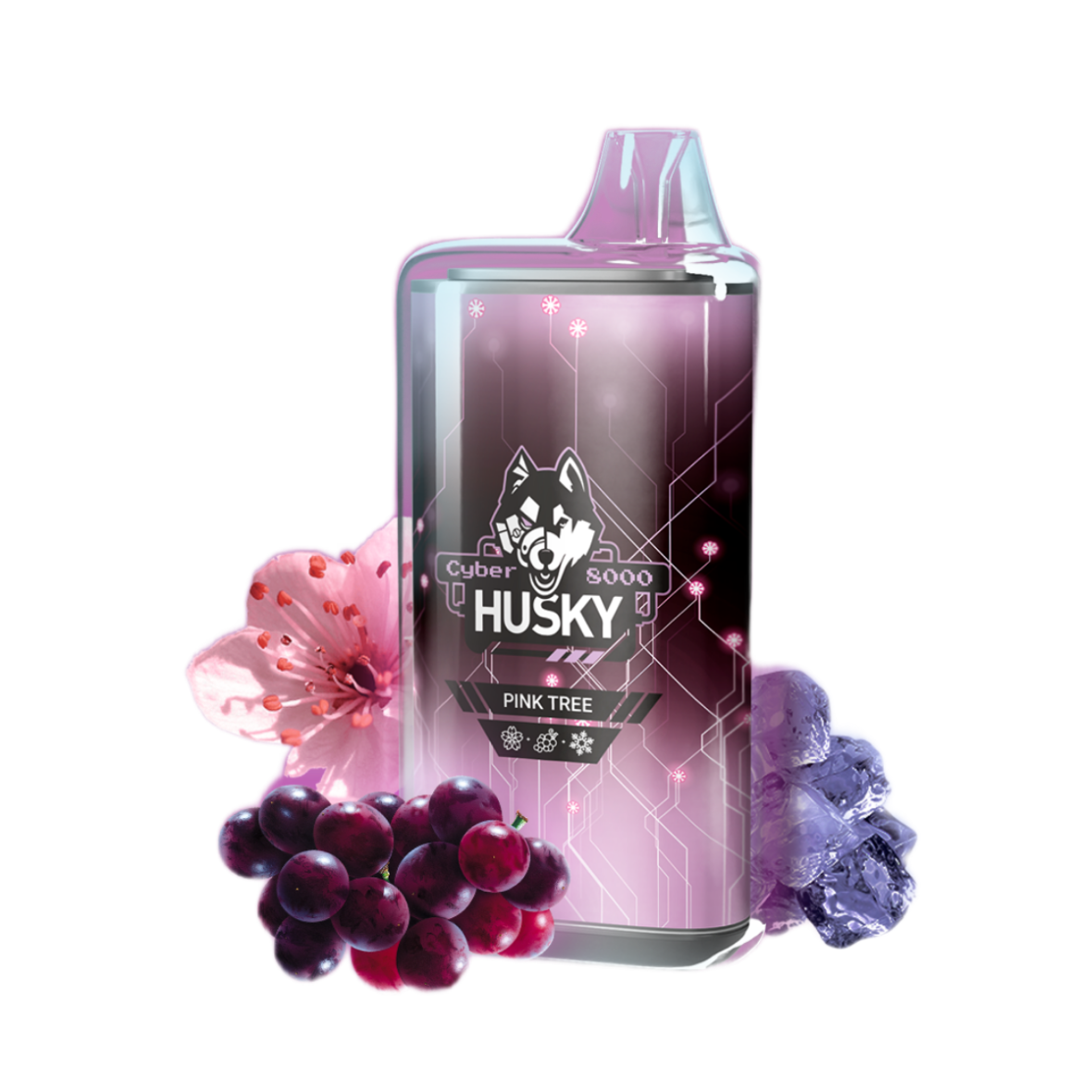 HUSKY CYBER NEW 8000 Виноград сакура лёд
