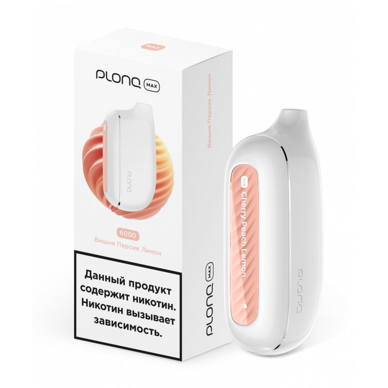 Plonq MAX 6000 Вишня, Персик, Лимон